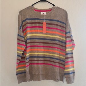 Sundry Colorful Striped long sleeve spring lightweight Sweater NWT